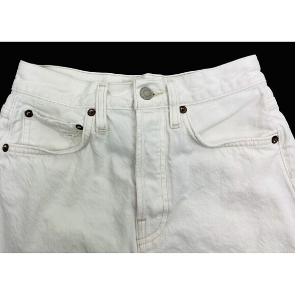 Agolde Parker Long Sz 22 Shorts Cut Off Pannacotta White Wash Distressed - Picture 2 of 7